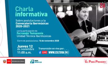 Charla informativa sobre postulación a la Convocatoria Ibermúsicas 2020-2021