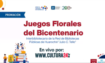 Premiación de los juegos florales del bicentenario - interbibliotecario de la red de bibliotecas públicas de huarochirí "Julio C. Tello"